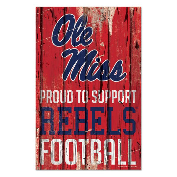 Wholesale-Ole Miss Rebels Wood Sign 11" x 17" 1/4" thick