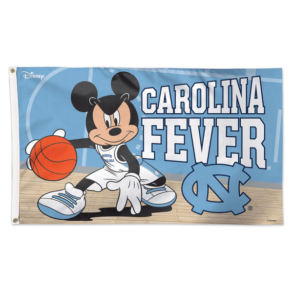 North Carolina Tar Heels / Disney MICKEY MOUSE BASKETBALL Flag - Deluxe 3' X 5'