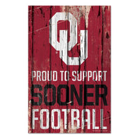 Wholesale-Oklahoma Sooners Wood Sign 11" x 17" 1/4" thick