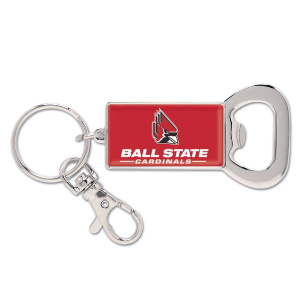 Wholesale-Ball State Cardinals Bottle Opener Key Ring rectangle