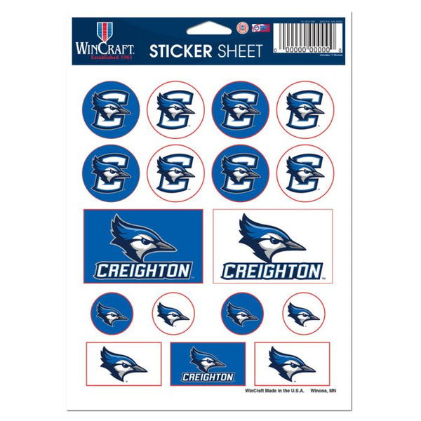 Wholesale-Creighton Bluejays Vinyl Sticker Sheet 5" x 7"