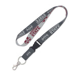 Mississippi State Bulldogs CHARCOAL Lanyard w/detachable buckle 1"