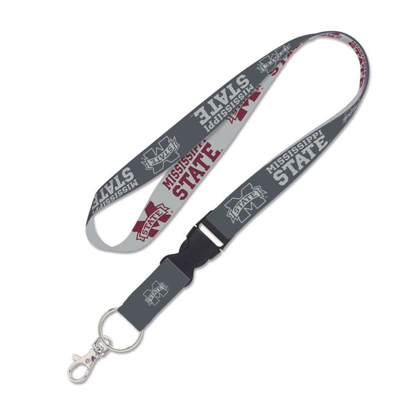 Mississippi State Bulldogs CHARCOAL Lanyard w/detachable buckle 1"