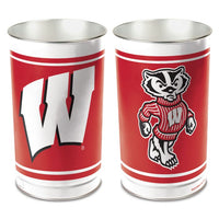 Wholesale-Wisconsin Badgers Wastebasket - tapered 15"H