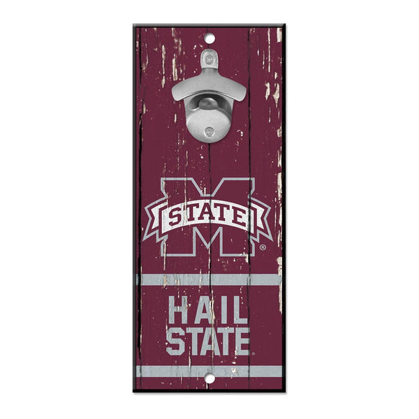 Mississippi State Bulldogs Bottle Opener Sign 5x11
