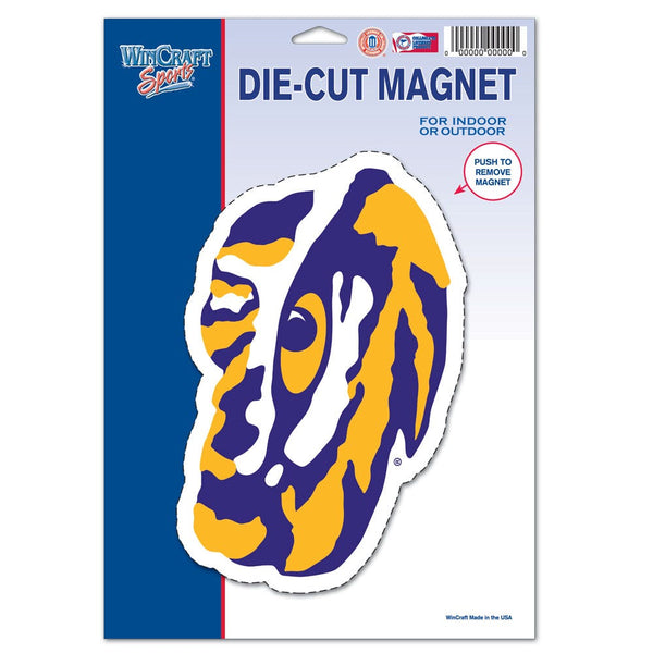 LSU Tigers Die Cut Logo Magnet 6.25" x 9"