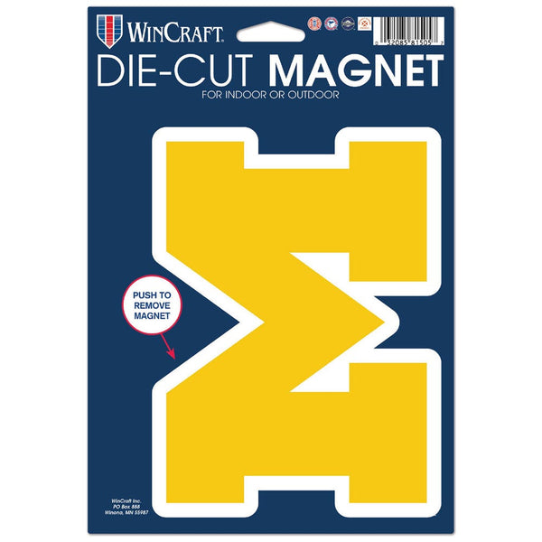 Michigan Wolverines Die Cut Logo Magnet 6.25" x 9"