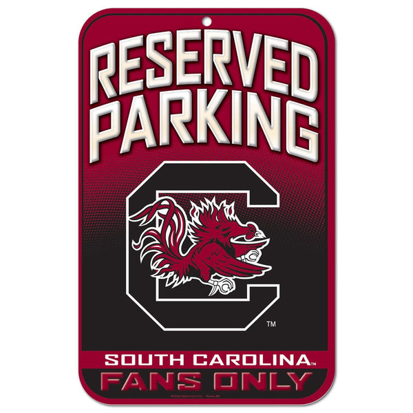 South Carolina Gamecocks Reserved Parking Plastic Sign 11" x 17"