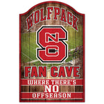 NC State Wolfpack FAN CAVE Wood Sign 11" x 17" 1/4" thick