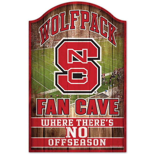 NC State Wolfpack FAN CAVE Wood Sign 11" x 17" 1/4" thick