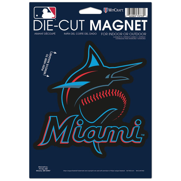 Miami Marlins Die Cut Logo Magnet 6.25" x 9"