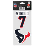 Houston Texans Name & Number Perfect Cut Decal Set of two 4"x4" CJ Stroud