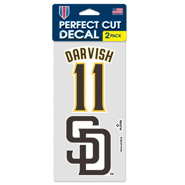San Diego Padres PLAYERS CHOICE DIAMOND CLUB(R) Perfect Cut Decal Set of two 4"x4" Yu Darvish