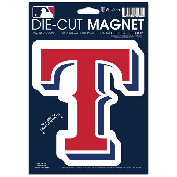 Texas Rangers Die Cut Logo Magnet 6.25" x 9"