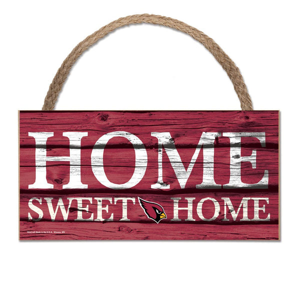 Arizona Cardinals Wood Sign w/Rope 5" x 10"