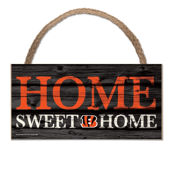 Cincinnati Bengals Wood Sign w/Rope 5" x 10"