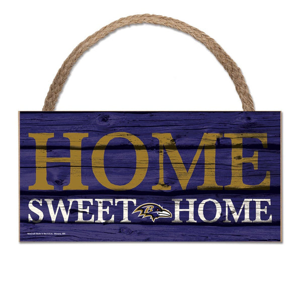 Baltimore Ravens Wood Sign w/Rope 5" x 10"
