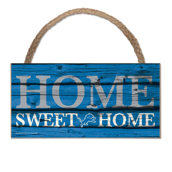 Detroit Lions Wood Sign w/Rope 5" x 10"
