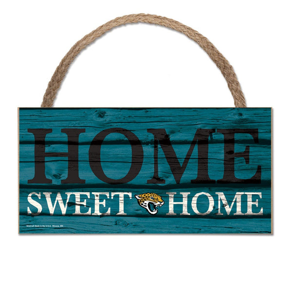 Jacksonville Jaguars Wood Sign w/Rope 5" x 10"