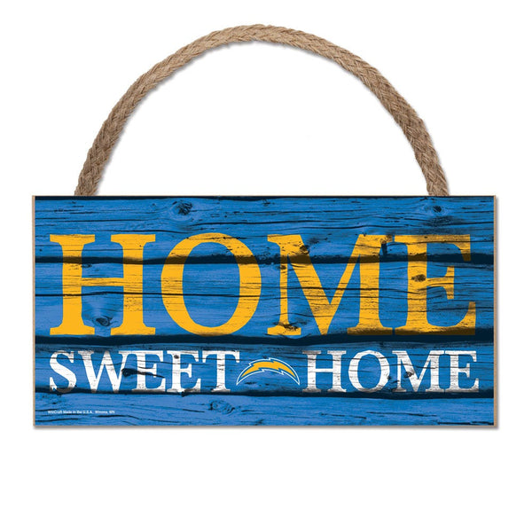 Los Angeles Chargers Wood Sign w/Rope 5" x 10"