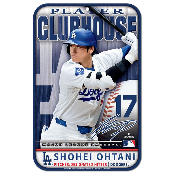 Los Angeles Dodgers Plastic Sign 11" x 17" Shohei Ohtani
