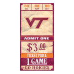 Wholesale-Virginia Tech Hokies ticket Wood Sign 6x12 3/8" thick