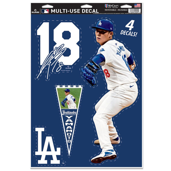 Los Angeles Dodgers PLAYERS CHOICE DIAMOND CLUB(R) Multi-Use Decal 11" x 17" Yoshinobu Yamamoto