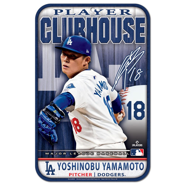 Los Angeles Dodgers Plastic Sign 11" x 17" Yoshinobu Yamamoto