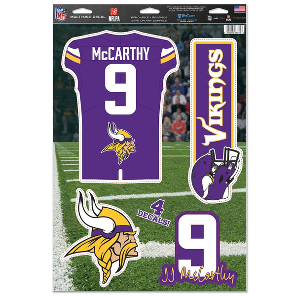 Minnesota Vikings Multi-Use Decal 11" x 17" JJ McCarthy