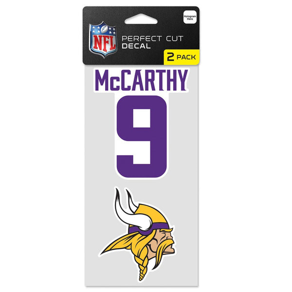 Minnesota Vikings Perfect Cut Decal Set of two 4"x4" JJ McCarthy