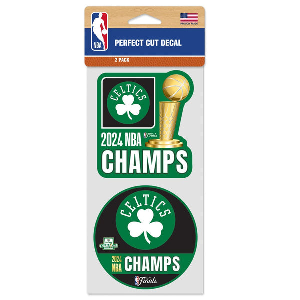 World Champions Boston Celtics NBA Champ Perfect Cut Decal Set of two 4"x4"