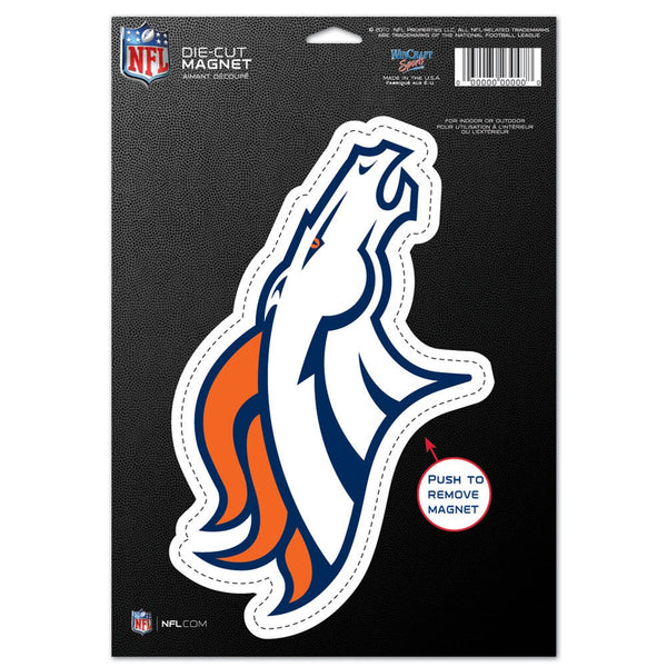 Denver Broncos Die Cut Logo Magnet 6.25" x 9"
