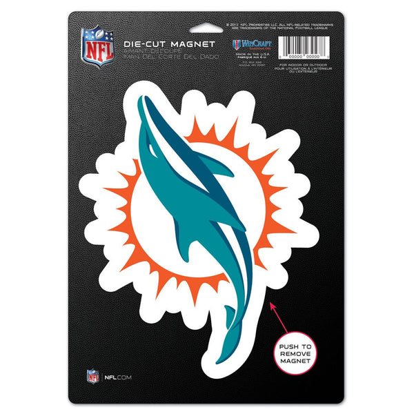 Miami Dolphins Die Cut Logo Magnet 6.25" x 9"