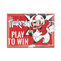 Wholesale-Nebraska Cornhuskers / Disney MICKEY MOUSE FOOTBALL Metal Magnet 2.5" x 3.5"