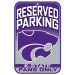 Kansas State Wildcats Reserved Parking Plastic Sign 11" x 17"