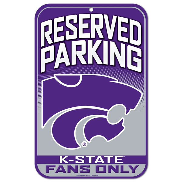 Kansas State Wildcats Reserved Parking Plastic Sign 11" x 17"
