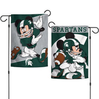 Wholesale-Michigan State Spartans / Disney MICKEY MOUSE Garden Flags 2 sided 12.5" x 18"