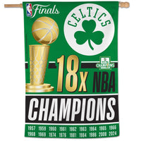 World Champions Boston Celtics 18x NBA Champ Vertical Flag 28" x 40"