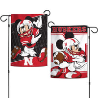 Wholesale-Nebraska Cornhuskers / Disney MICKEY MOUSE Garden Flags 2 sided 12.5" x 18"