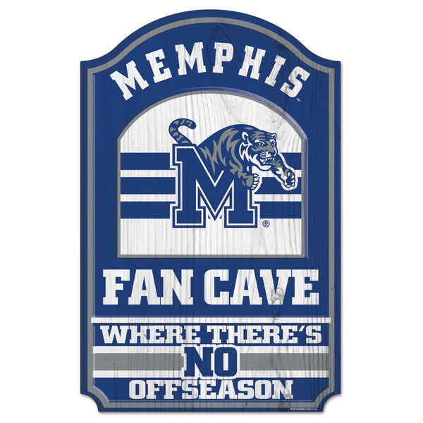 Memphis Tigers FAN CAVE Wood Sign 11" x 17" 1/4" thick