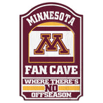 Minnesota Golden Gophers FAN CAVE Wood Sign 11" x 17" 1/4" thick
