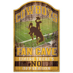 Wyoming Cowboys FAN CAVE Wood Sign 11" x 17" 1/4" thick