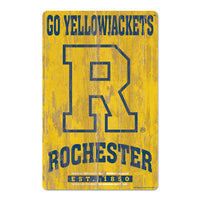Rochester Yellow Jackets Wood Sign 11" x 17" 1/4" thick