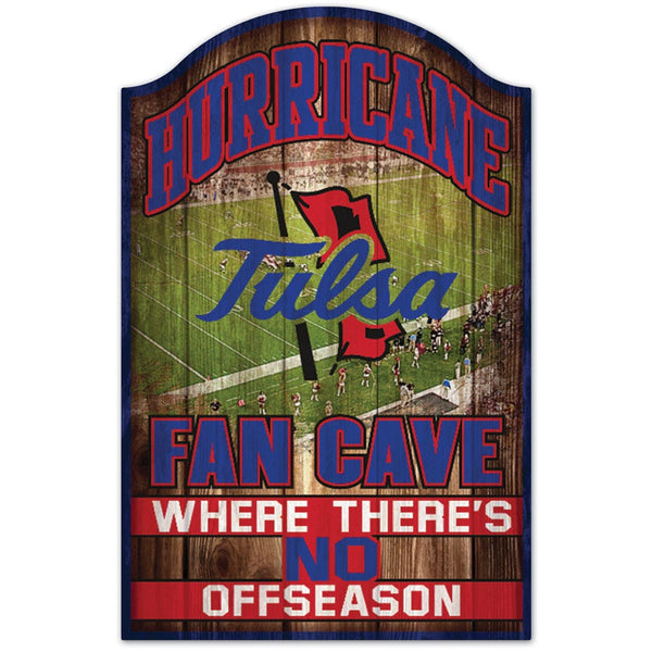 Tulsa Golden Hurricanes Wood Sign 11" x 17" 1/4" thick