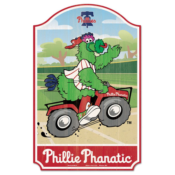 Philadelphia Phillies Phanatic Wood Sign 11" x 17" 1/4" thick