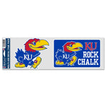 Kansas Jayhawks Fan Decals 3.75" x 12"