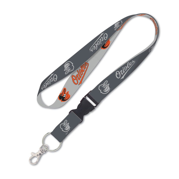 Baltimore Orioles Charcoal Lanyard w/detachable buckle 1"