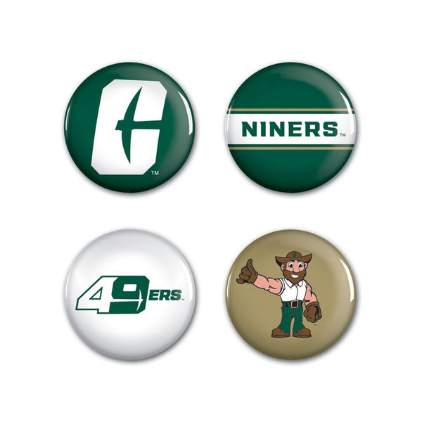 Charlotte Forty-Niners Button 4 Pack 1 1/4" Rnd