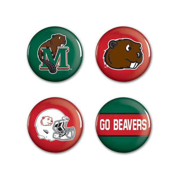 Minot State Beavers Button 4 Pack 1 1/4" Rnd