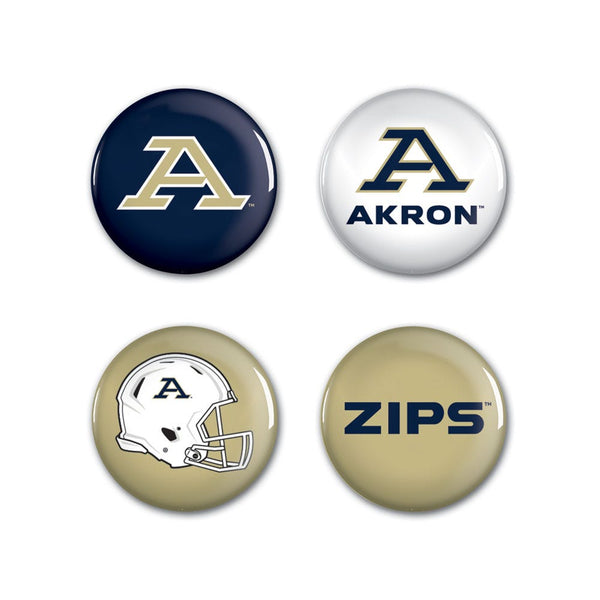 Akron Zips Button 4 Pack 1 1/4" Rnd